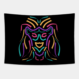 Lion animal with monoline style Tapestry