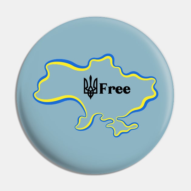 Free Ukraine Pin by julia_printshop