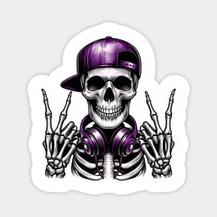 Skeleton Rocker Cap Skater Halloween Punk Rock Magnet