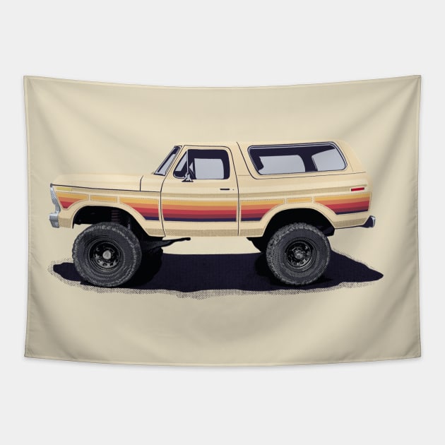 Vintage bronco Tapestry by Saturasi