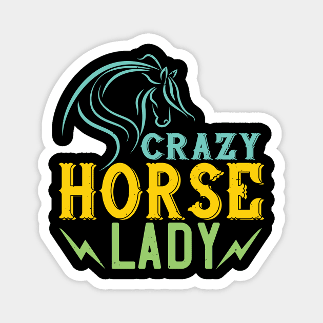 Crazy Horse Lady Magnet by HelloShirt Design