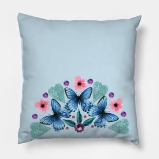 Butterfly Arch - Blue Pillow