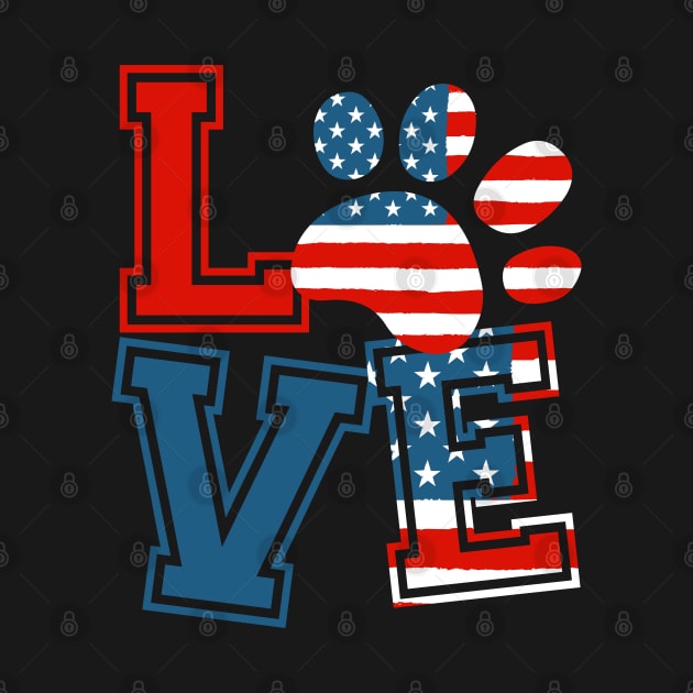 Paws Lover Usa Flag by busines_night