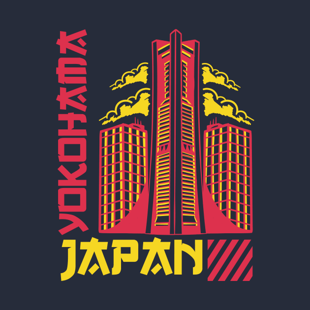 Retro Yokohama Japan Cool City Art by Now Boarding