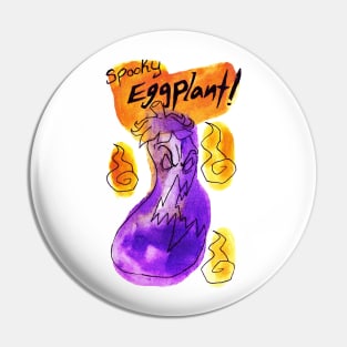 Spooky Eggplant Watercolor Pin