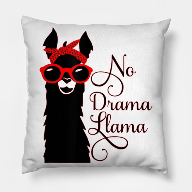 No Drama Llama T Shirt Cute Lama Sunglasses Pillow by williamarmin