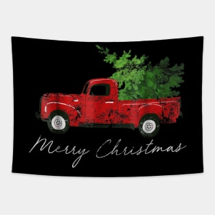 Vintage Wagon Christmas T-Shirt - Tree on Car Xmas Vacation Tapestry