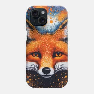 Red Fox, Pointillism Painting, Colorful Phone Case