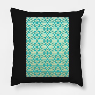 Blue and Gold Geo Pattern Pillow