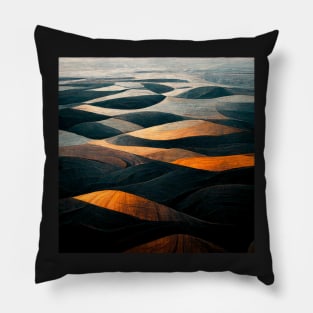 Metallic sandy desert painting Pillow