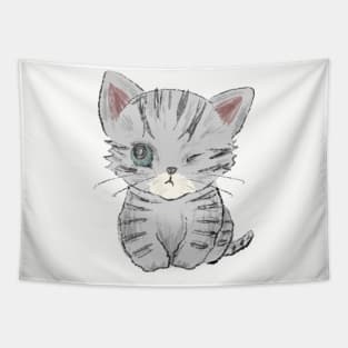 Winking American Shorthair Tapestry