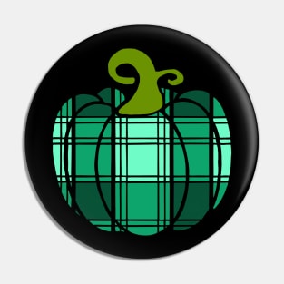 Green Plaid Pumpkin Pin