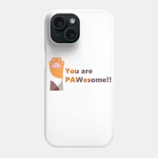 PAWesome Orange Striped Paw Phone Case