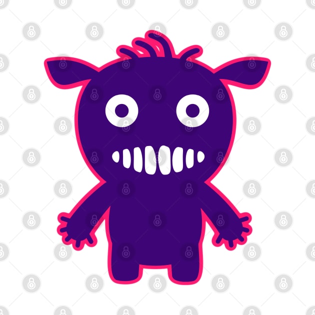 Cute Purple Cartoon Monster by DesignsbyZazz