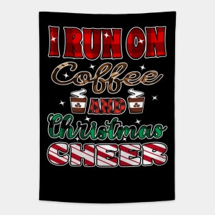 i run on coffee and christmas cheer Tapestry