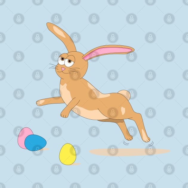 Hoppy Easter Bunny - Brown Rabbit with Decorated Eggs by skauff