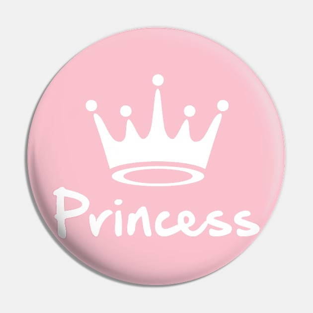 Girl Princess text print with crown Pin by BeckyS23