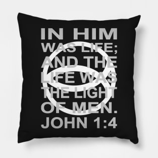 White Ichthys – John 1:4 Pillow