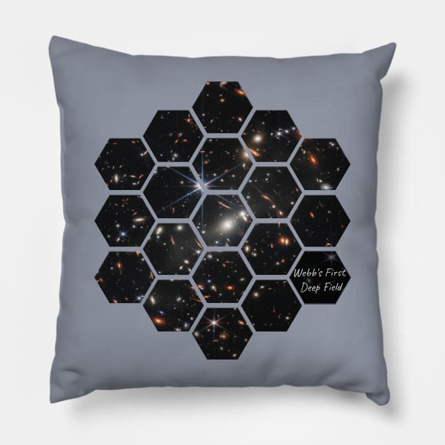 James Webb's First Deep Field: Telescope Image Pillow by Da Vinci Feather