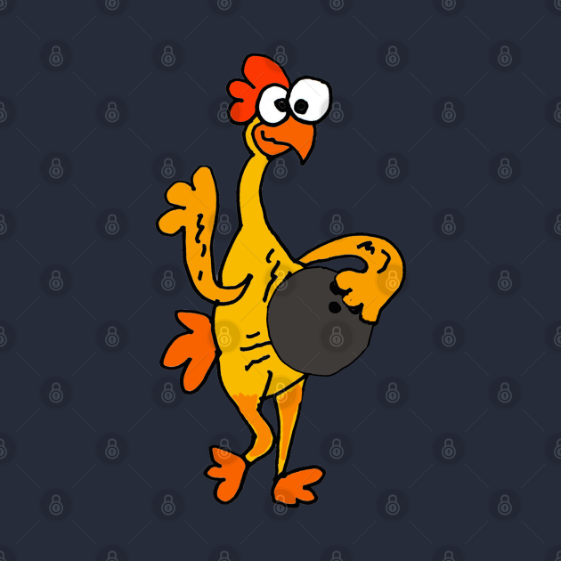 Funny Rubber Chicken Bowling Cartoon Tshirt Bowling TShirt