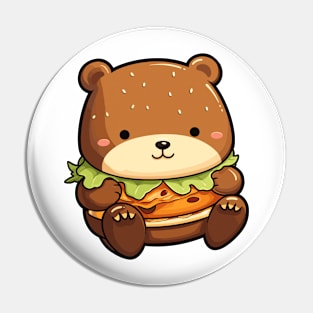 Cute Burger Bear Pin