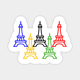 Olympic Eiffel Tower colors Magnet