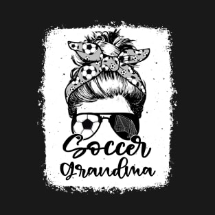 Soccer Grandma Vintage Leopard Messy Bun Bleached T-Shirt