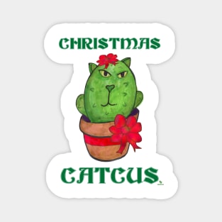 Christmas Catcus Holiday Cactus Cartoon Art Magnet