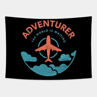 Adventurer The World Is Waiting Gift For Travelers Plane Tapestry