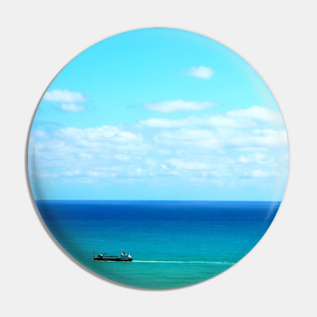 Heavenly view of the Adriatic Sea in Ortona with intensifying color and a boat Pin by KristinaDrozd