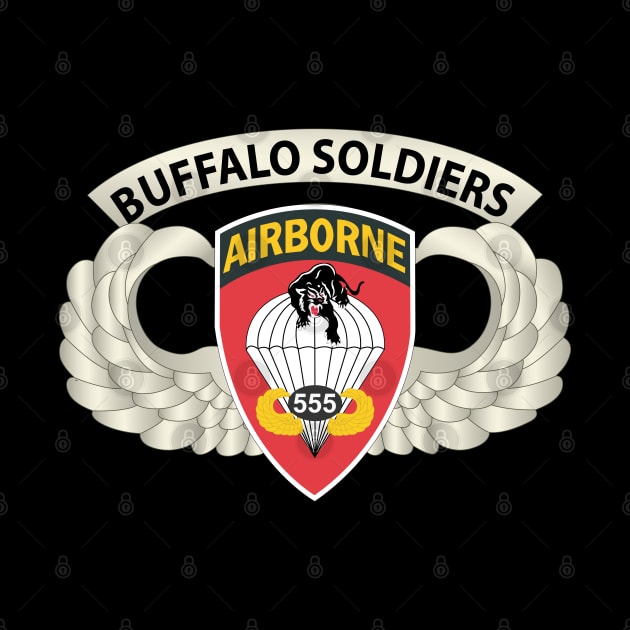 Airborne Badge - 555th Parachute Infantry Bn - SSI w  Buffalo Soldiers Tab X 300 by twix123844