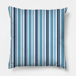 Blue White Stripes Back To School Pattern Pillow