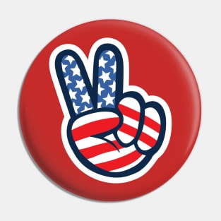 Peace Sign Hand USA America Pin