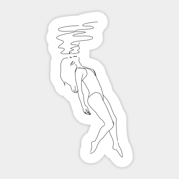 Woman Line Art Woman Line Art Sticker Teepublic