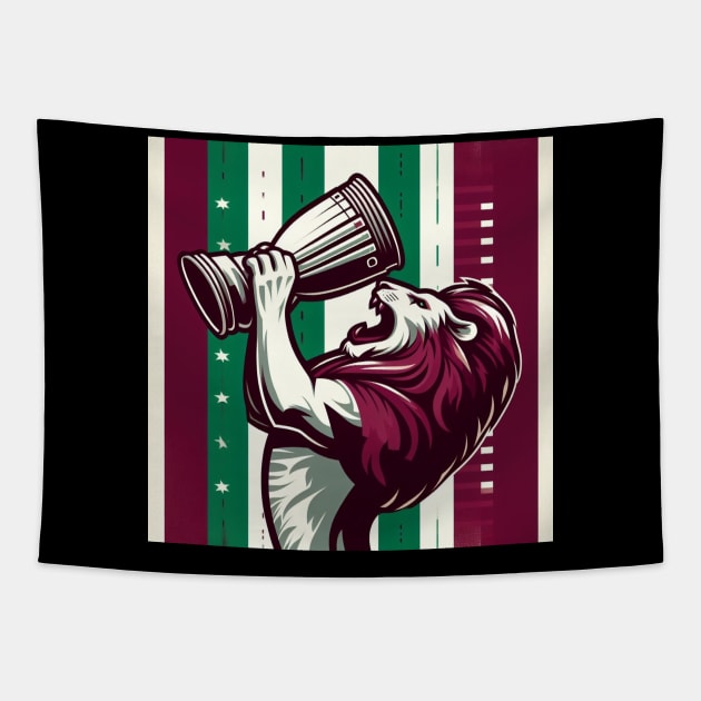 Fluminense Football Club lion campeón Tapestry by The Lion King's Majestic Realm