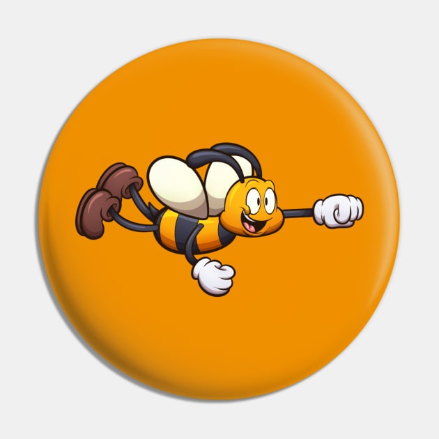 Cute Flying Cartoon Bee Pin by TheMaskedTooner