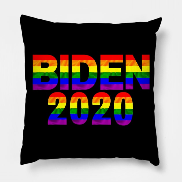 Biden 2020 LGBT Rainbow Pillow by Pastel Potato Shop