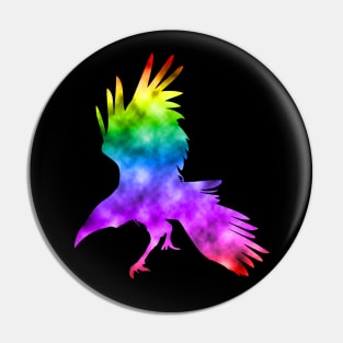 Rainbow Raven Pin