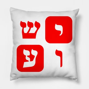 Hebrew Word for Jesus Yeshua Hebrew Letters Red Aesthetic Pillow