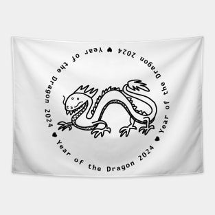 Year of the Dragon 2024 in Black Tapestry