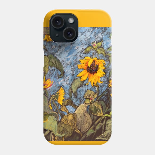 Shy Sunflowers Phone Case by Peaceful Pigments