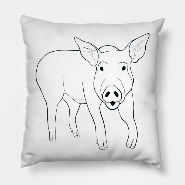 Happy Piglet Pillow by lindaursin