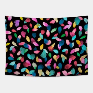 Pocket - PETALS BLACK MULTICOLORED Tapestry