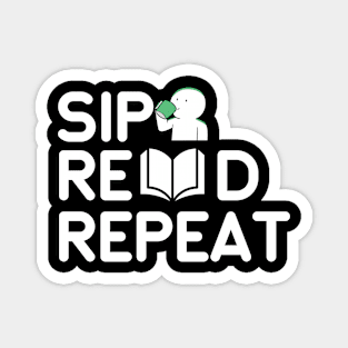 Reading Gift Sip Read Repeat Magnet