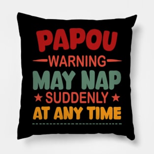 Papou Warning May Nap Suddenly At Any Time Pillow