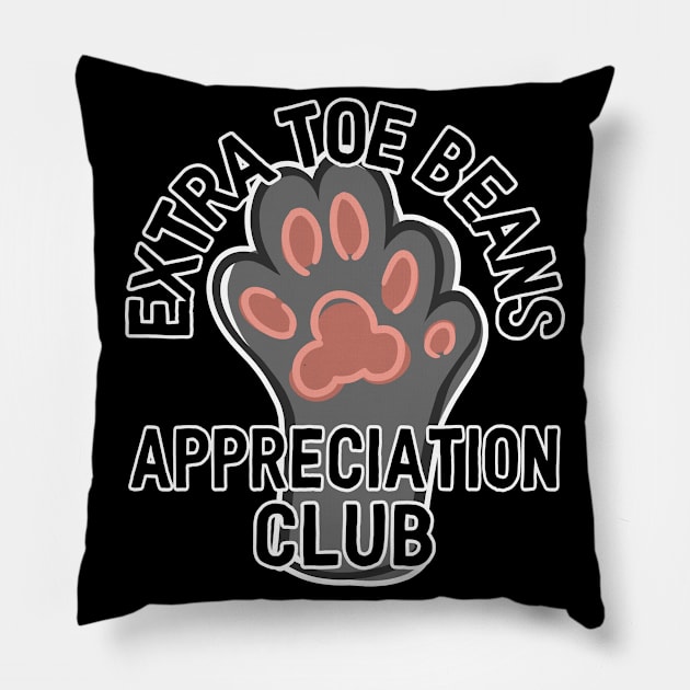 Extra Toe Beans Appreciation Club Pillow by ShadowCatCreationsCo