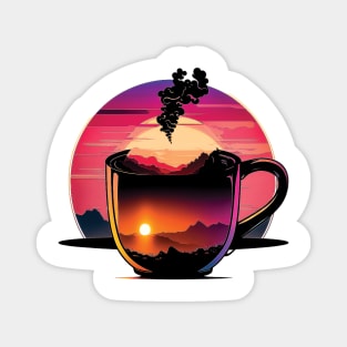 Cup of hot coffee in the morning Magnet