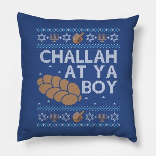 Funny Ugly Hanukkah Sweater, Challah at Ya Boy Pillow