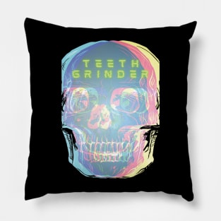 Teethgrinder Glitch Skull Pillow