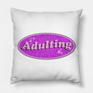 Adulting Slogan Flashback Vending Decal Style Pillow